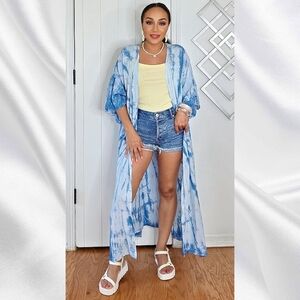 Blue Tie-Dye Kimono